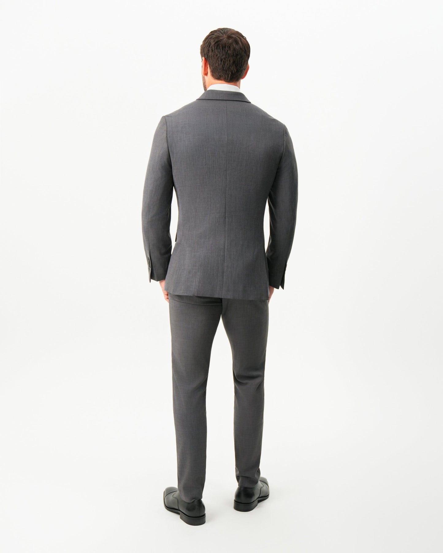 State & Liberty Athletic Fit Stretch Suit - Dark Grey Crosshatch