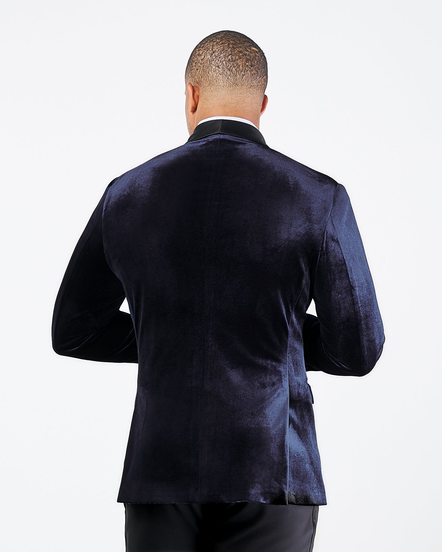 State & Liberty Athletic Fit Stretch Tuxedo Jacket - Navy Velvet