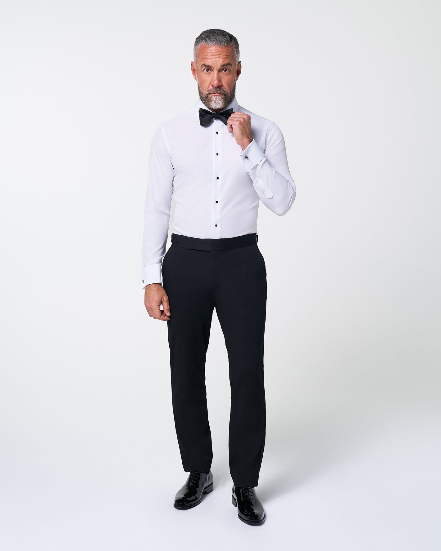 State & Liberty The Solid White Tuxedo Shirt