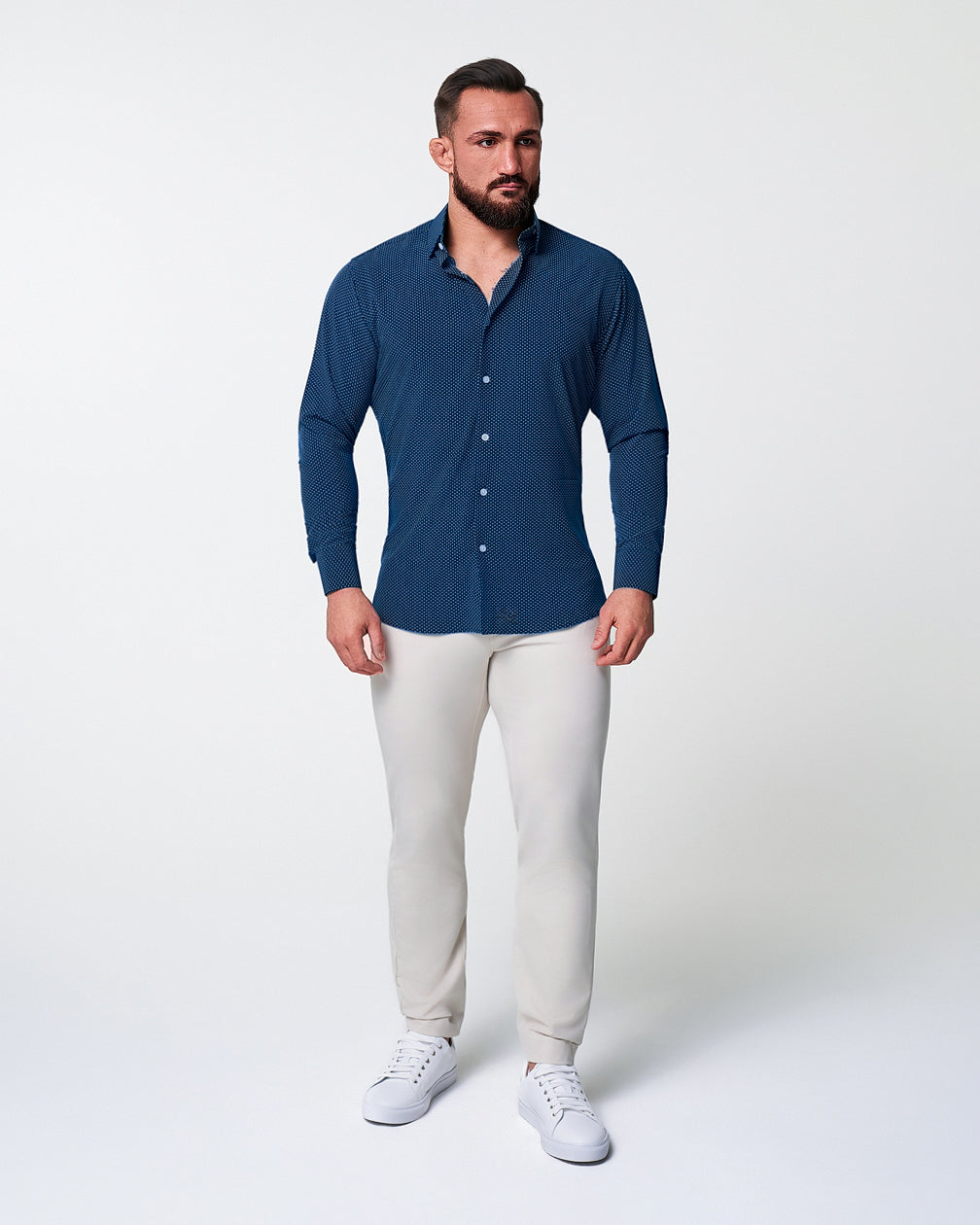 State & Liberty "The Boylston" Navy with White Polka Dots