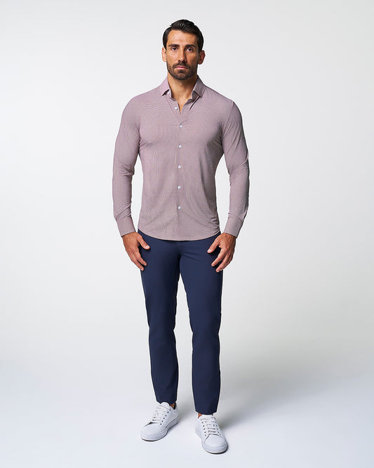 State & Liberty "The Colt" Sport Shirt - Deep Purple Microcheck