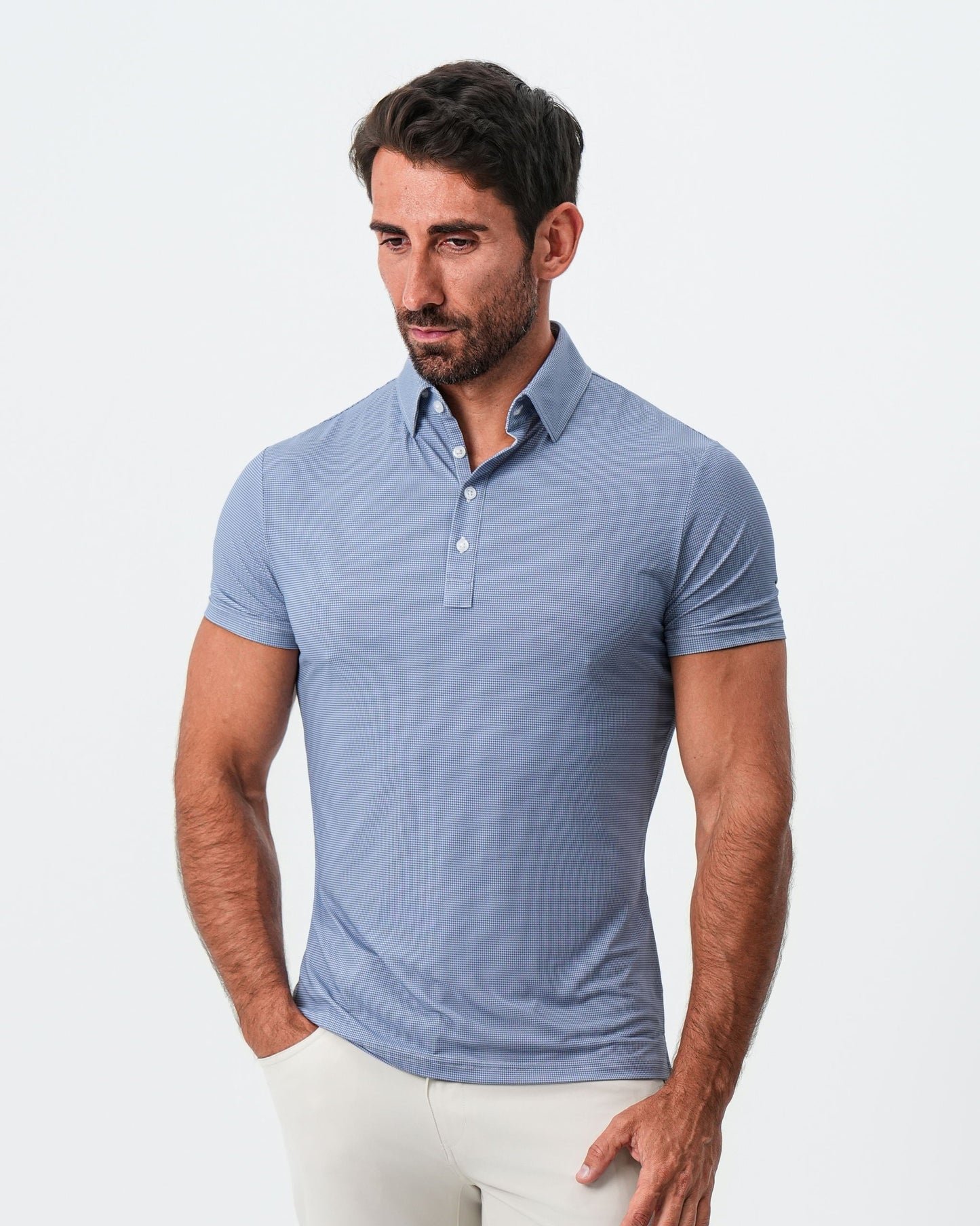 State & Liberty "The Flight" Blue Micro Grid Print