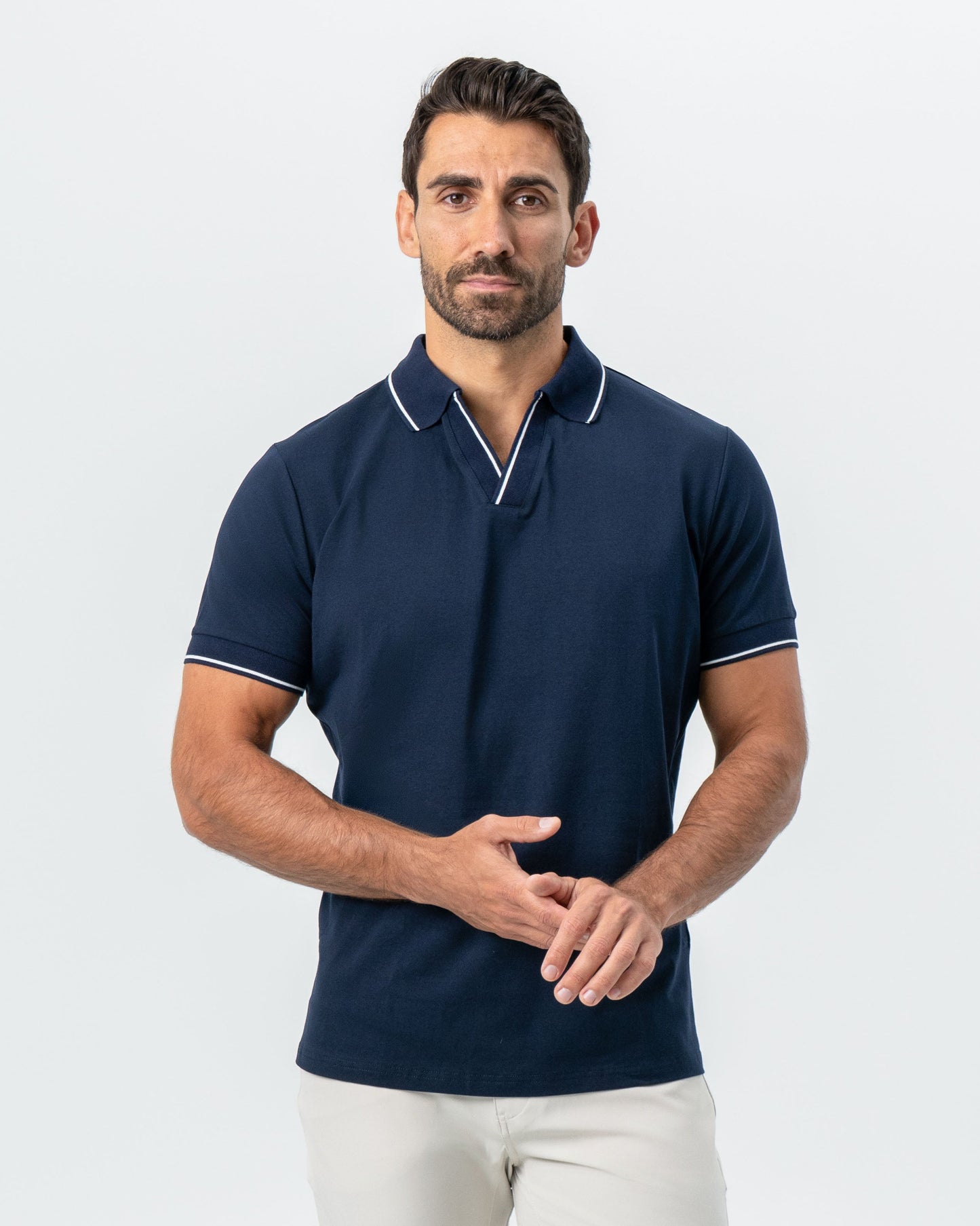 State & Liberty "The Rhett" Navy With White Tipped Polo