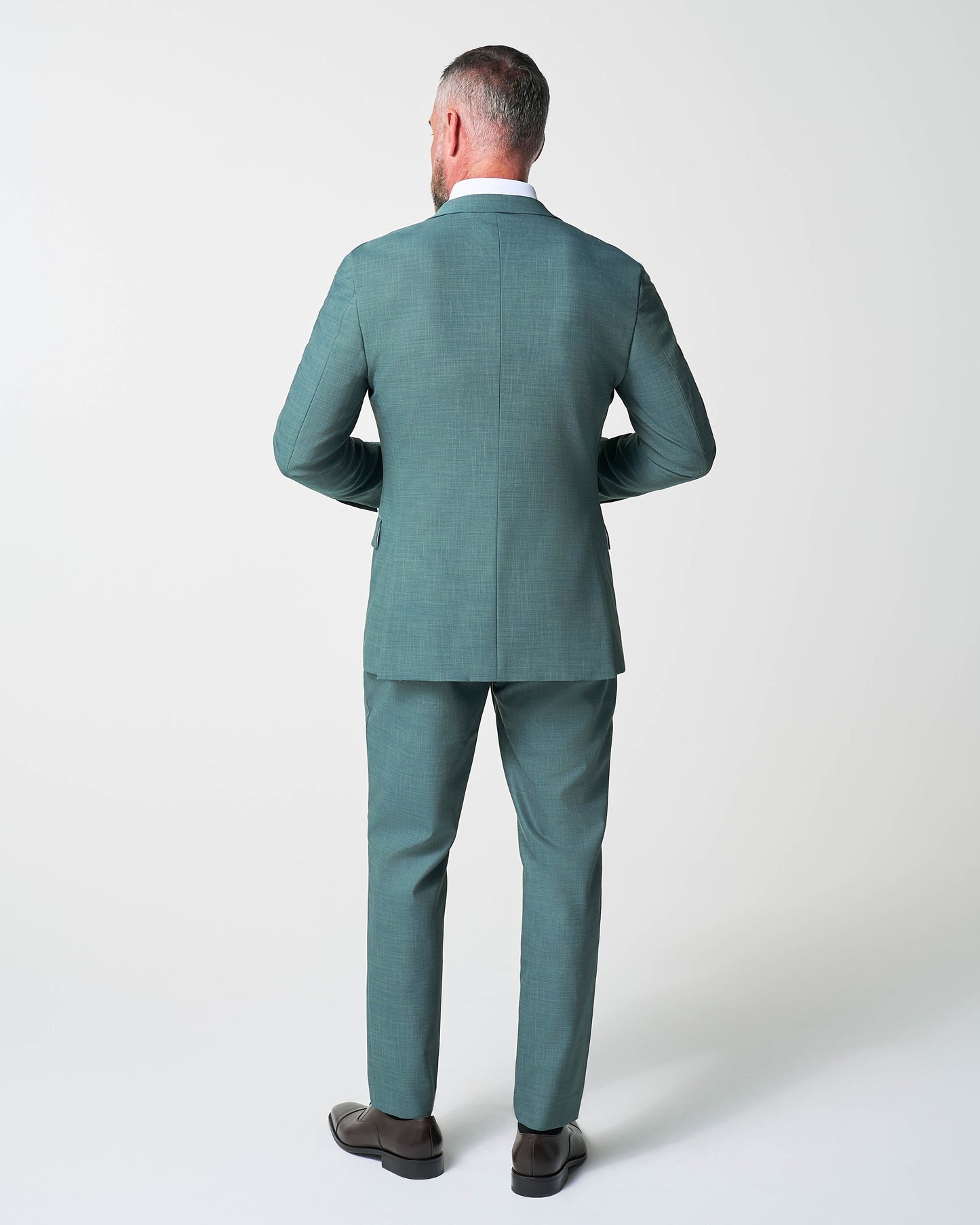 State & Liberty Athletic Fit Stretch Suit - Heathered Sea Green