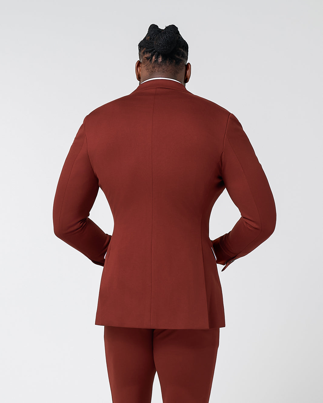 State & Liberty Athletic Fit Stretch Blazer - Solid Brick