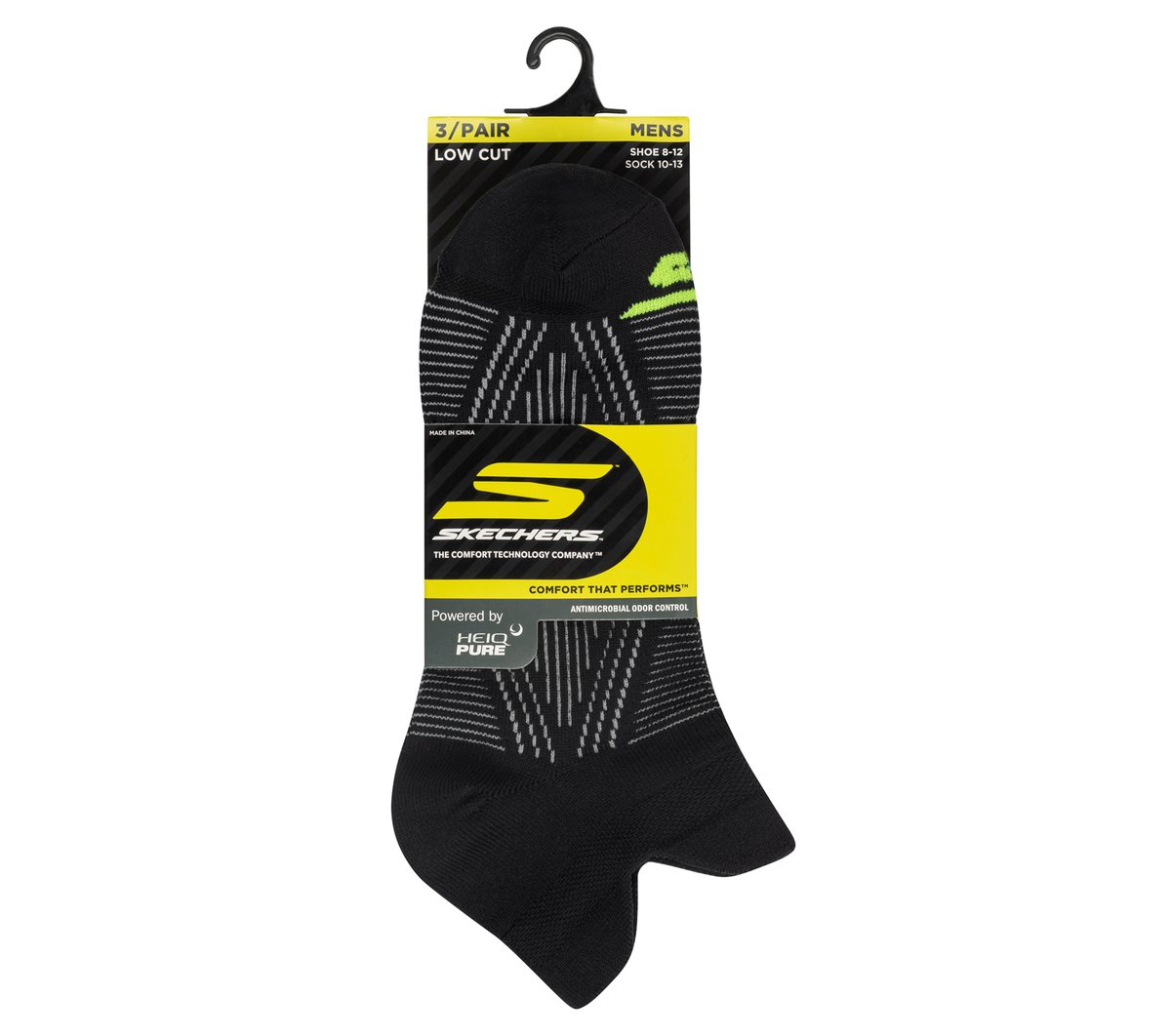 3 Pack Men's Performance Low Cut Pattern Socks Men Skechers us