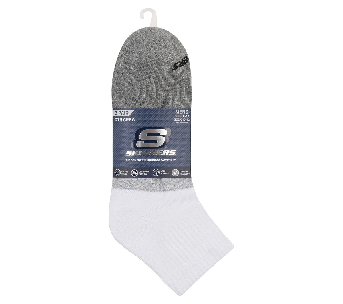 3 Pack Men's Colorblock Quarter Socks Men Skechers for sale