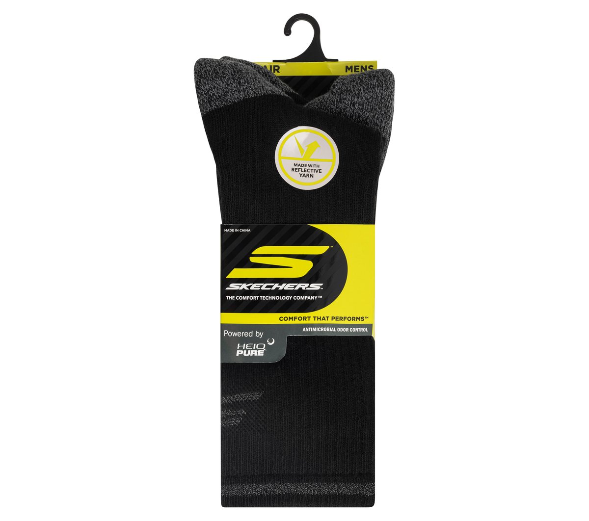 3 Pack Men's Reflective Performance Crew Socks Men Skechers us