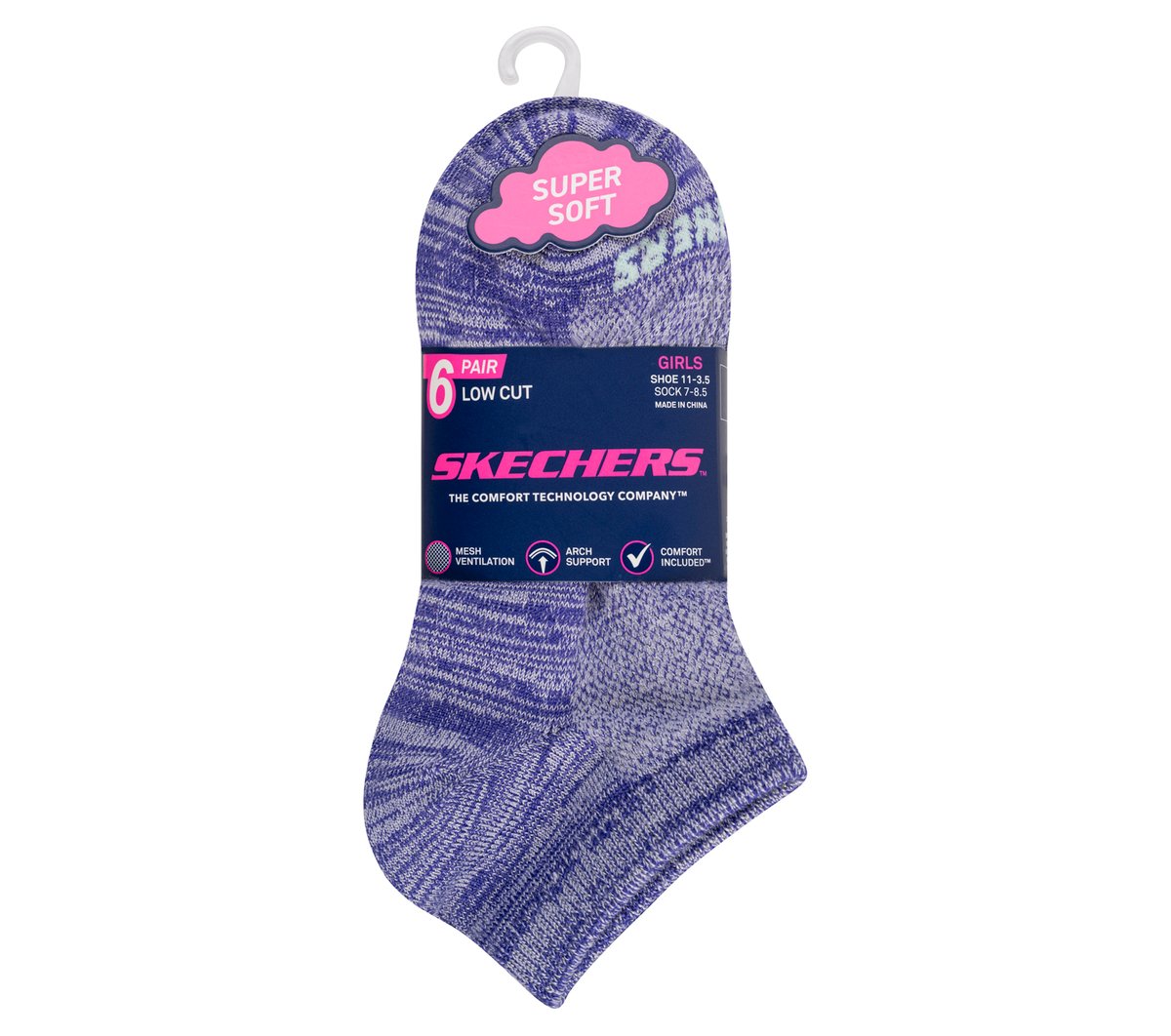 6 Pack Girls' Low Cut Color Stripe Socks Kids Skechers online