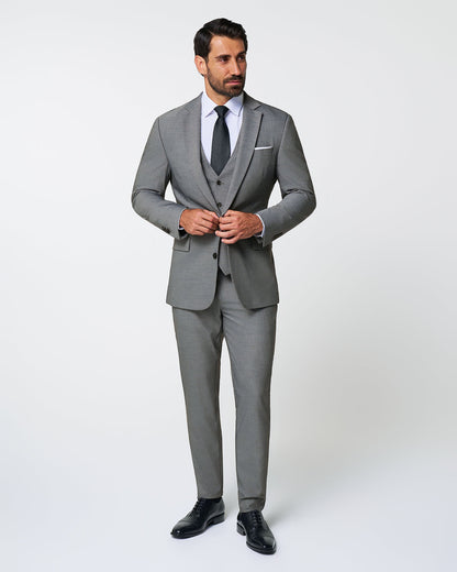 State & Liberty Athletic Fit Stretch Suit - Heathered Grey
