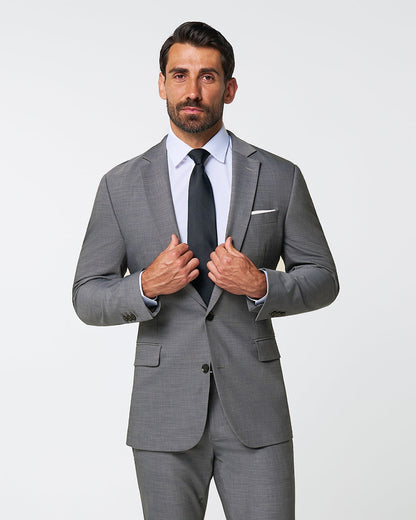 State & Liberty Athletic Fit Stretch Suit - Heathered Grey
