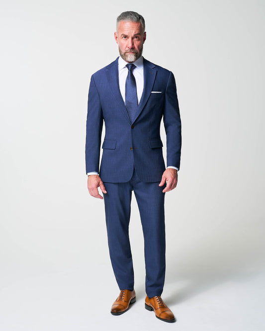 State & Liberty Athletic Fit Stretch Suit - Heathered Navy