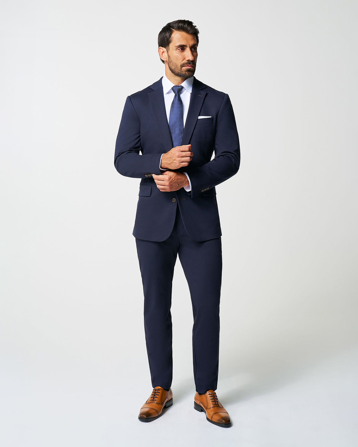 State & Liberty Athletic Fit Stretch Suit - Navy