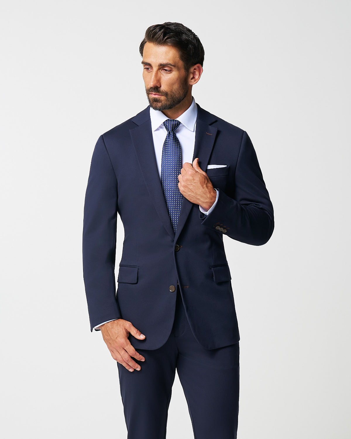 State & Liberty Athletic Fit Stretch Suit - Navy