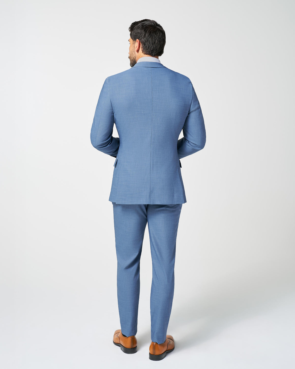 State & Liberty Athletic Fit Stretch Suit - Heathered Light Blue