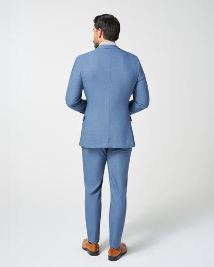 State & Liberty Athletic Fit Stretch Suit - Heathered Light Blue