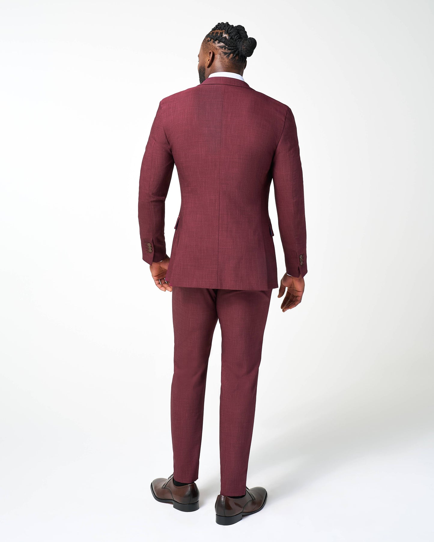 State & Liberty Athletic Fit Stretch Suit - Heathered Maroon