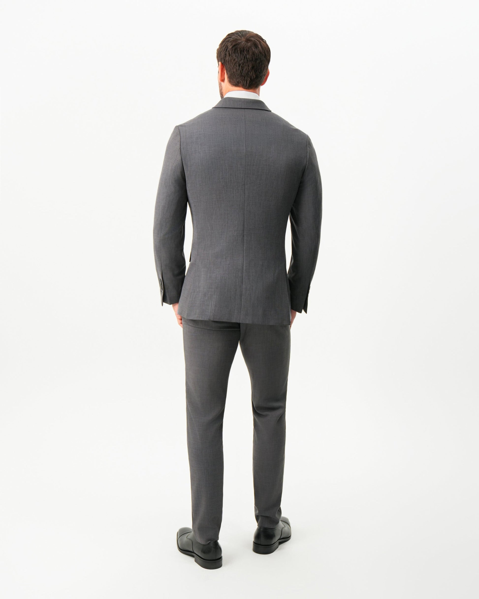 State & Liberty Athletic Fit Stretch Suit - Dark Grey Crosshatch