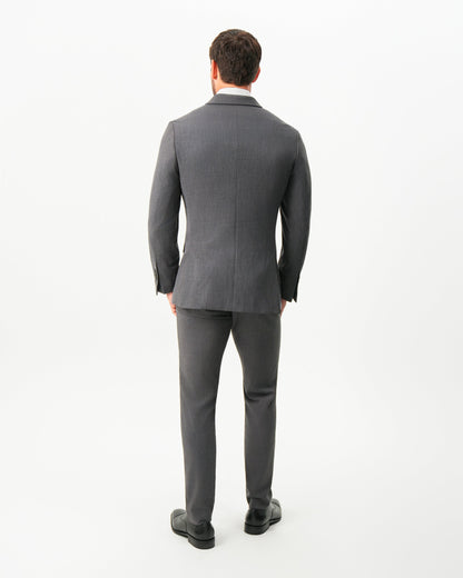 State & Liberty Athletic Fit Stretch Suit - Dark Grey Crosshatch