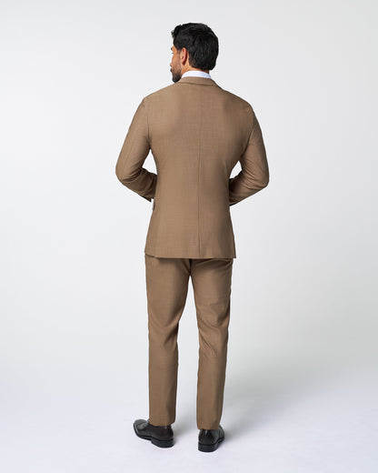 State & Liberty Athletic Fit Stretch Suit - Heathered Cappuccino