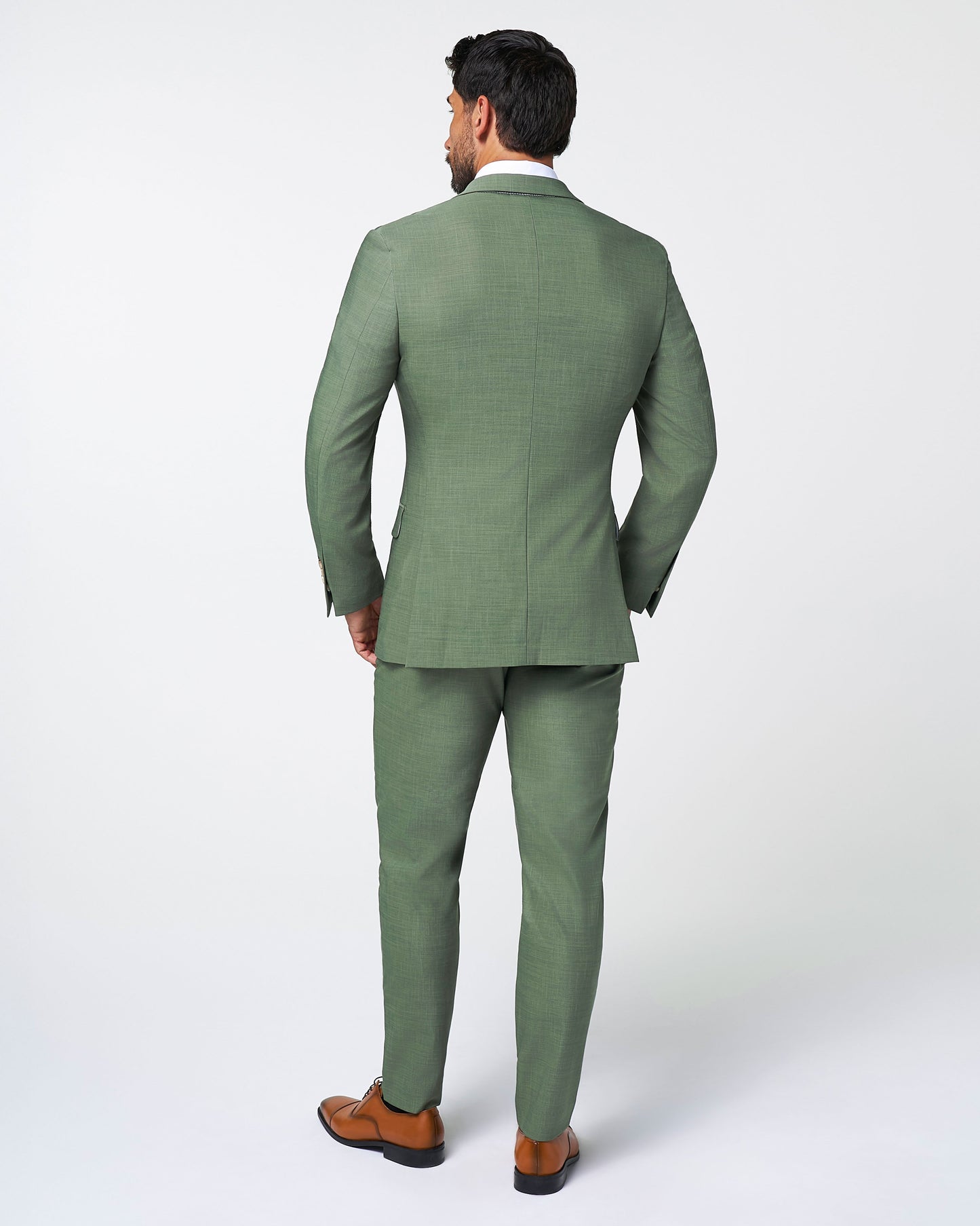 State & Liberty Athletic Fit Stretch Suit - Heathered Forest Green