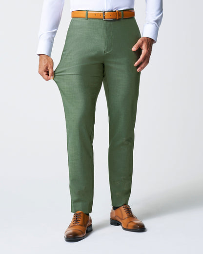 State & Liberty Athletic Fit Stretch Suit - Heathered Forest Green