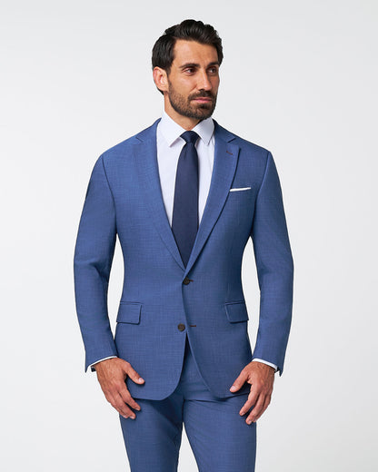State & Liberty Athletic Fit Stretch Suit - Heathered Blue