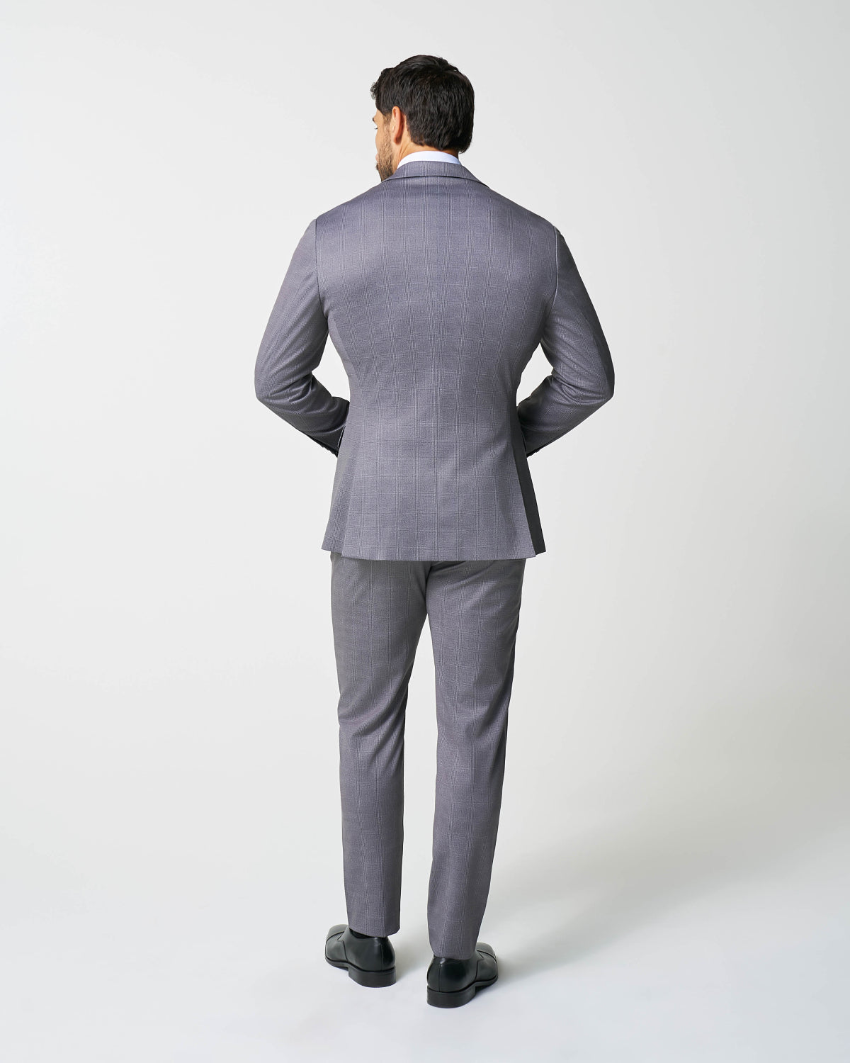 State & Liberty Athletic Fit Stretch Suit - Shadow Grey Plaid