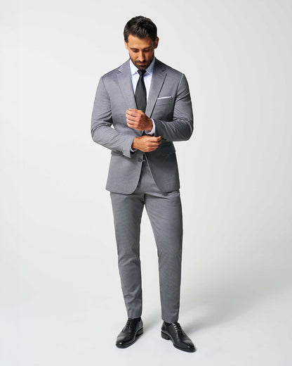 State & Liberty Athletic Fit Stretch Suit - Shadow Grey Plaid
