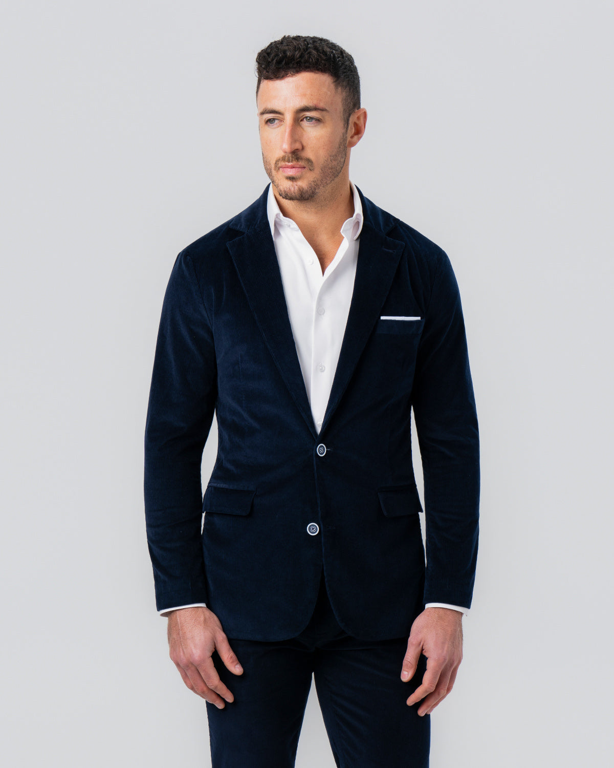 State & Liberty Unstructured Corduroy Suit - Dark Navy