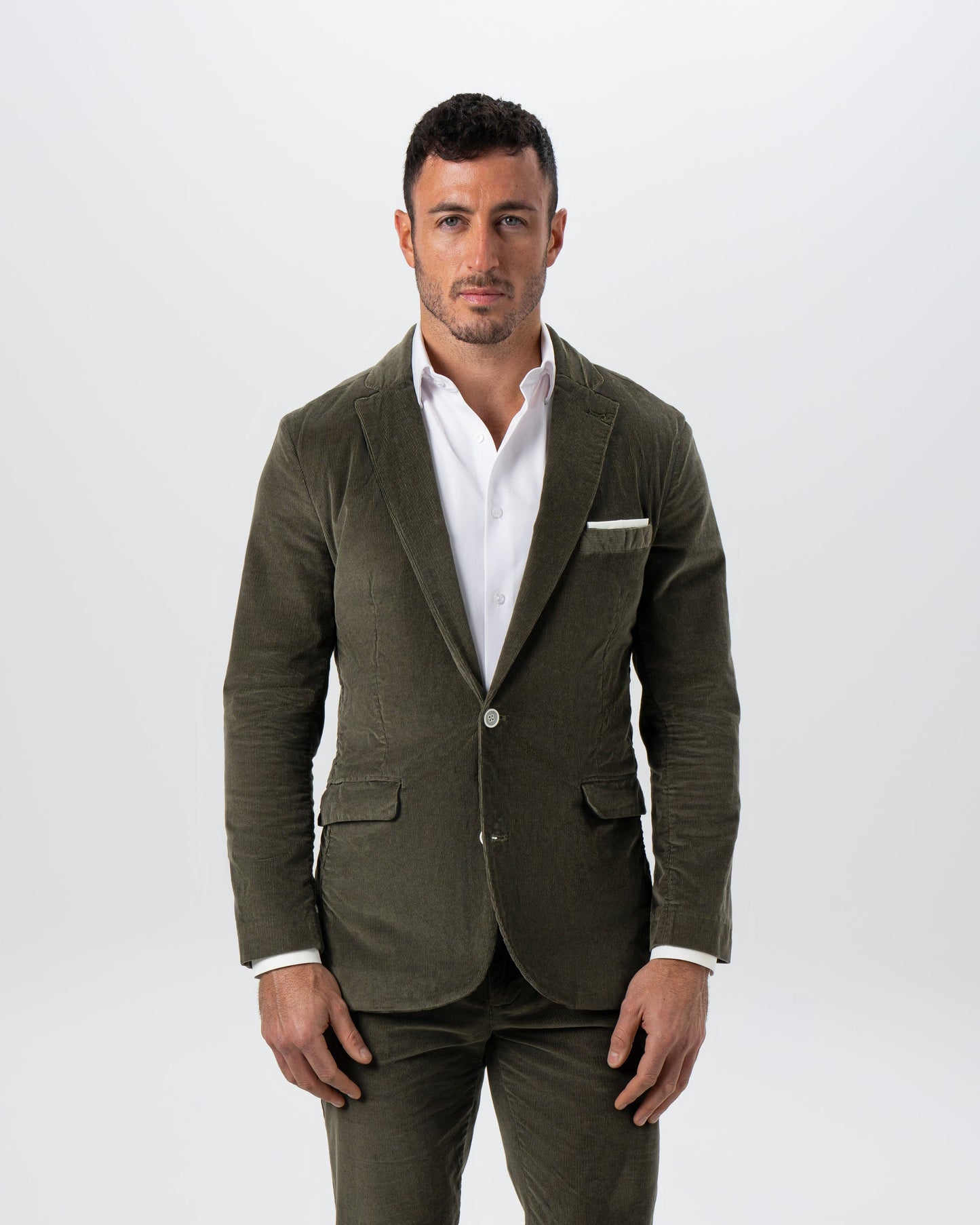 State & Liberty Unstructured Corduroy Suit - Dark Olive