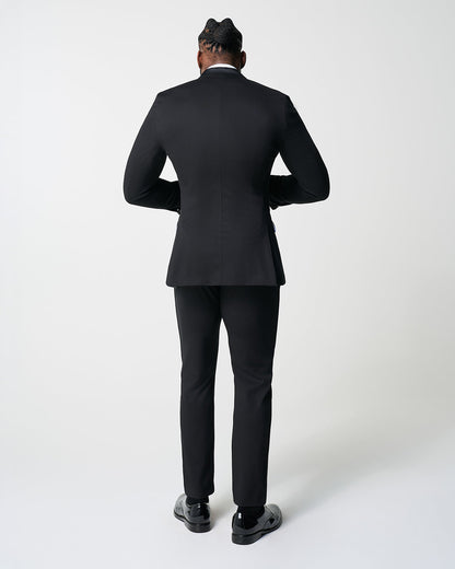 State & Liberty Athletic Fit Stretch Tuxedo - Black with Peak Lapel
