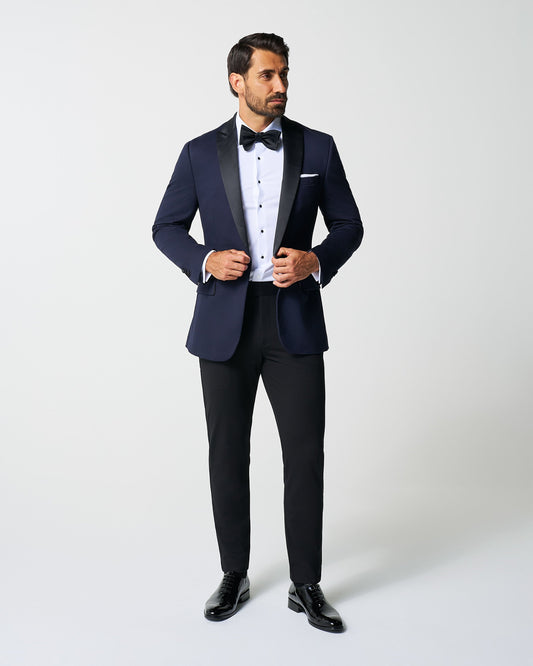 State & Liberty Athletic Fit Stretch Tuxedo - Navy with Peak Lapel