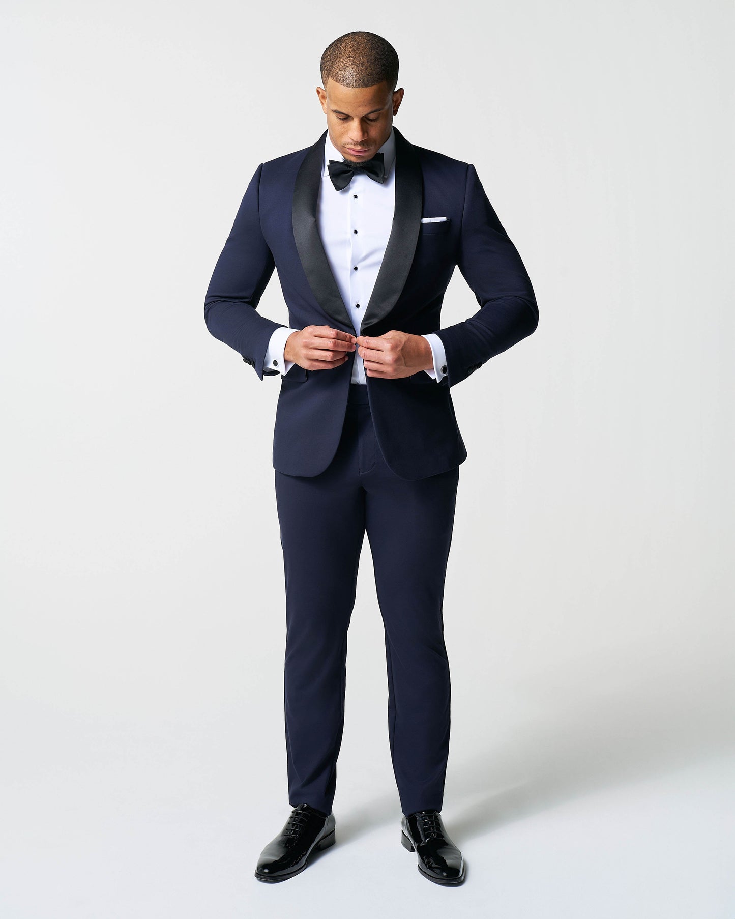 State & Liberty Athletic Fit Stretch Tuxedo - Navy with Shawl Lapel