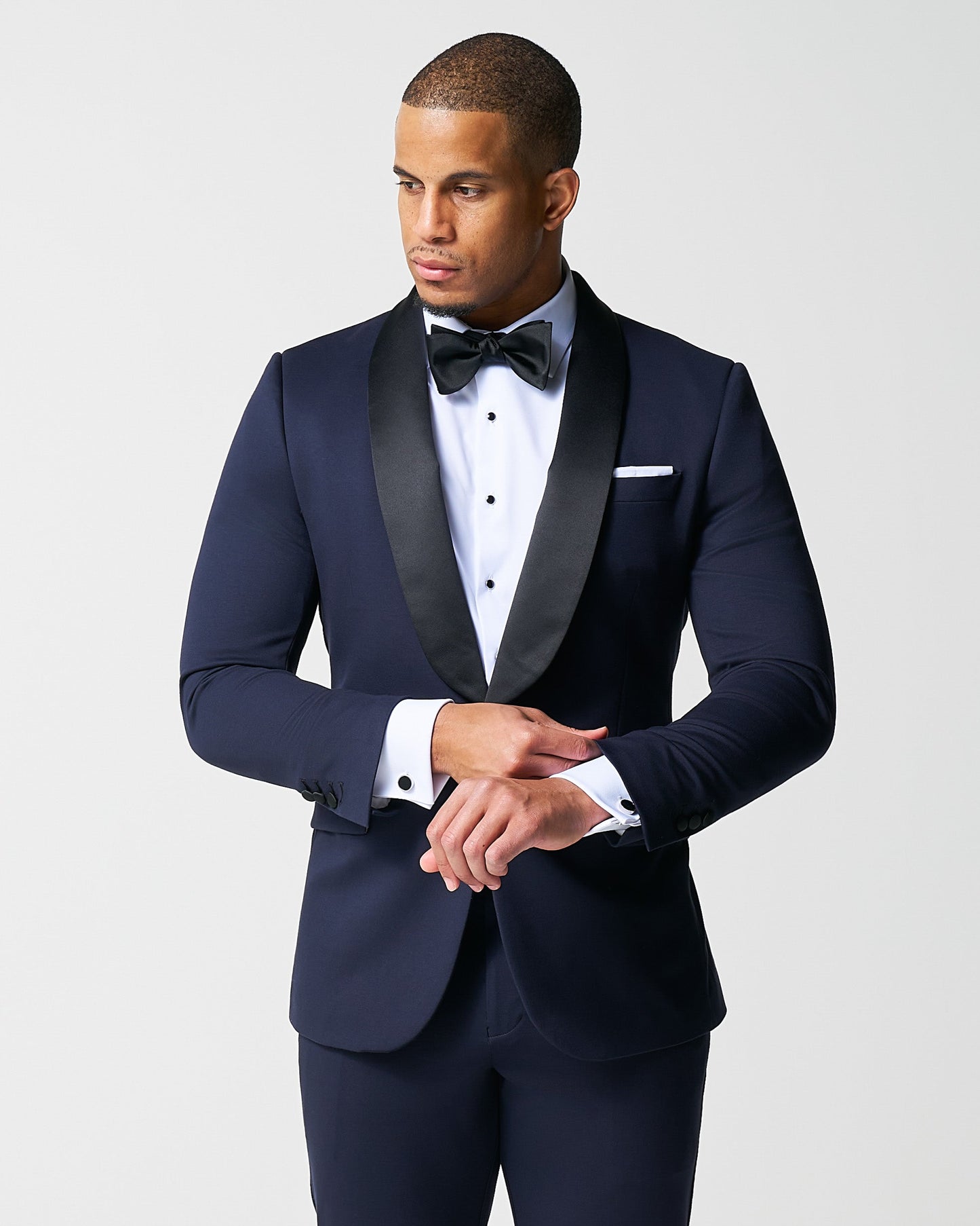 State & Liberty Athletic Fit Stretch Tuxedo - Navy with Shawl Lapel