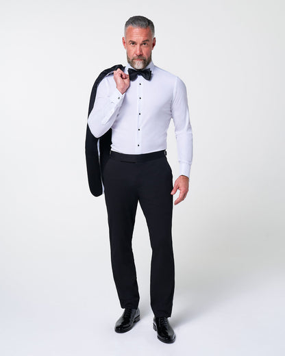 State & Liberty Athletic Fit Stretch Tuxedo - Black with Shawl Lapel