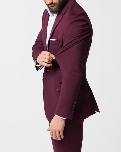State & Liberty Athletic Fit Stretch Suit - Solid Plum
