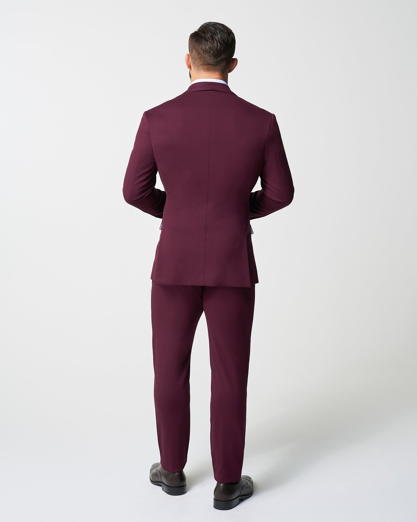State & Liberty Athletic Fit Stretch Suit - Solid Plum