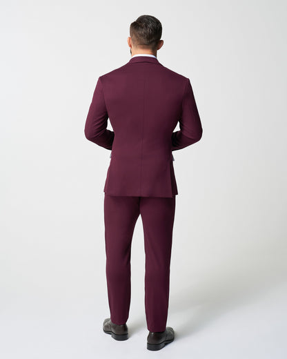 State & Liberty Athletic Fit Stretch Suit - Solid Plum