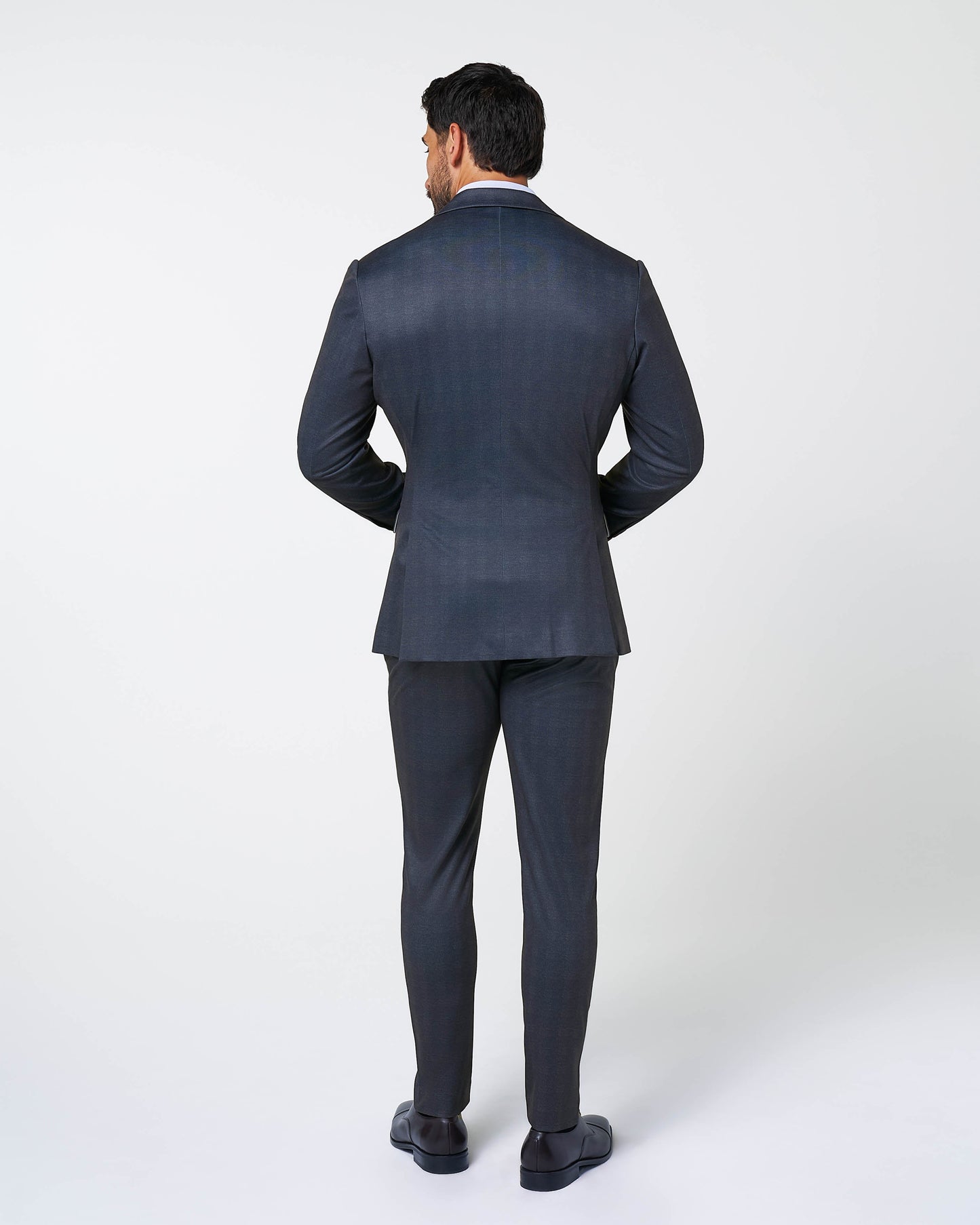 State & Liberty Athletic Fit Stretch Suit - Midnight Navy Plaid