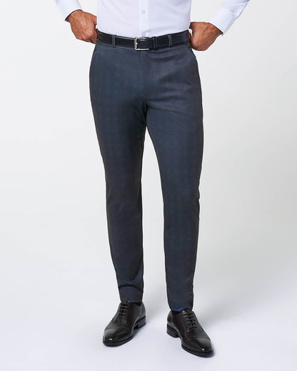 State & Liberty Athletic Fit Stretch Suit - Midnight Navy Plaid