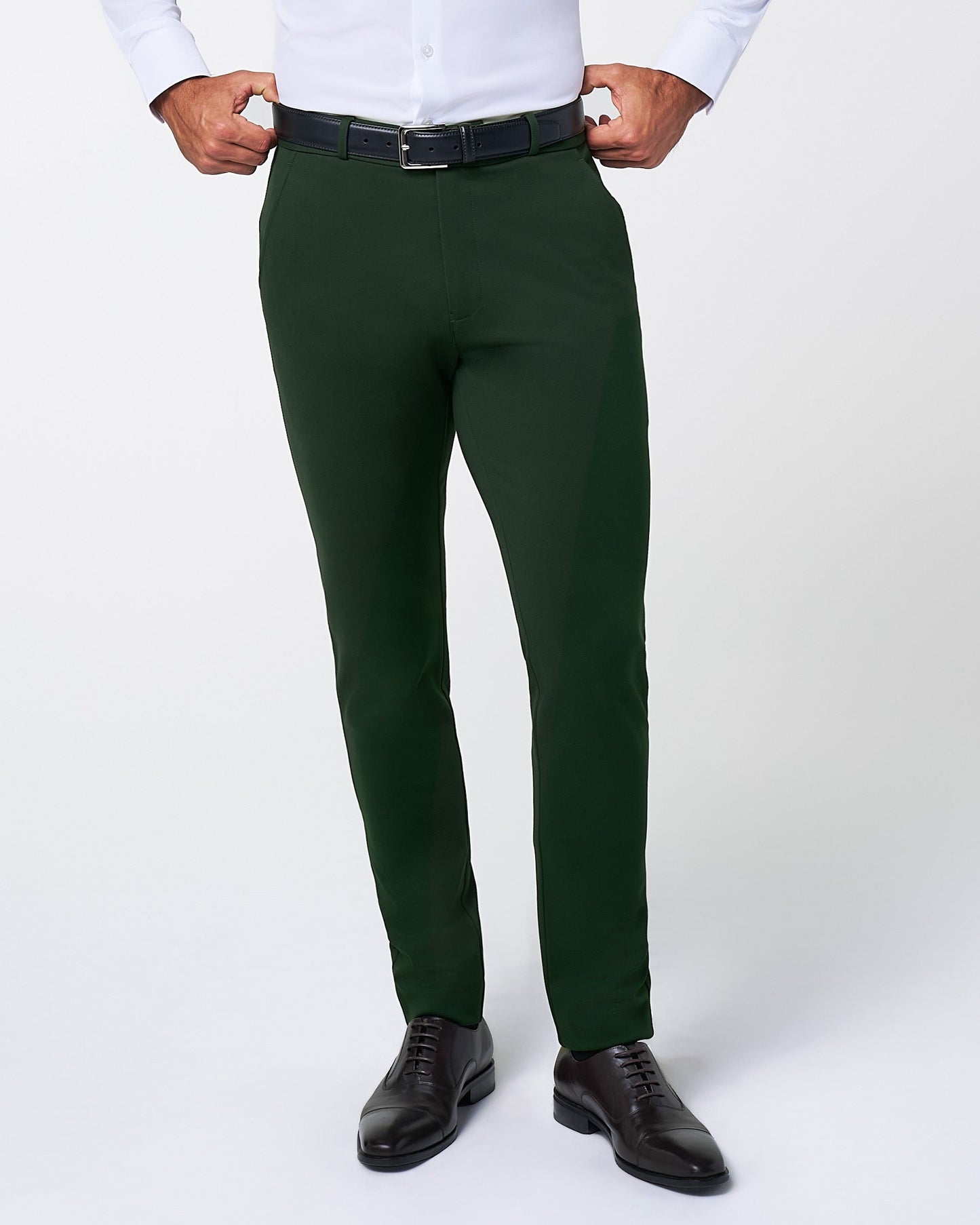State & Liberty Athletic Fit Stretch Suit - Solid Hunter Green