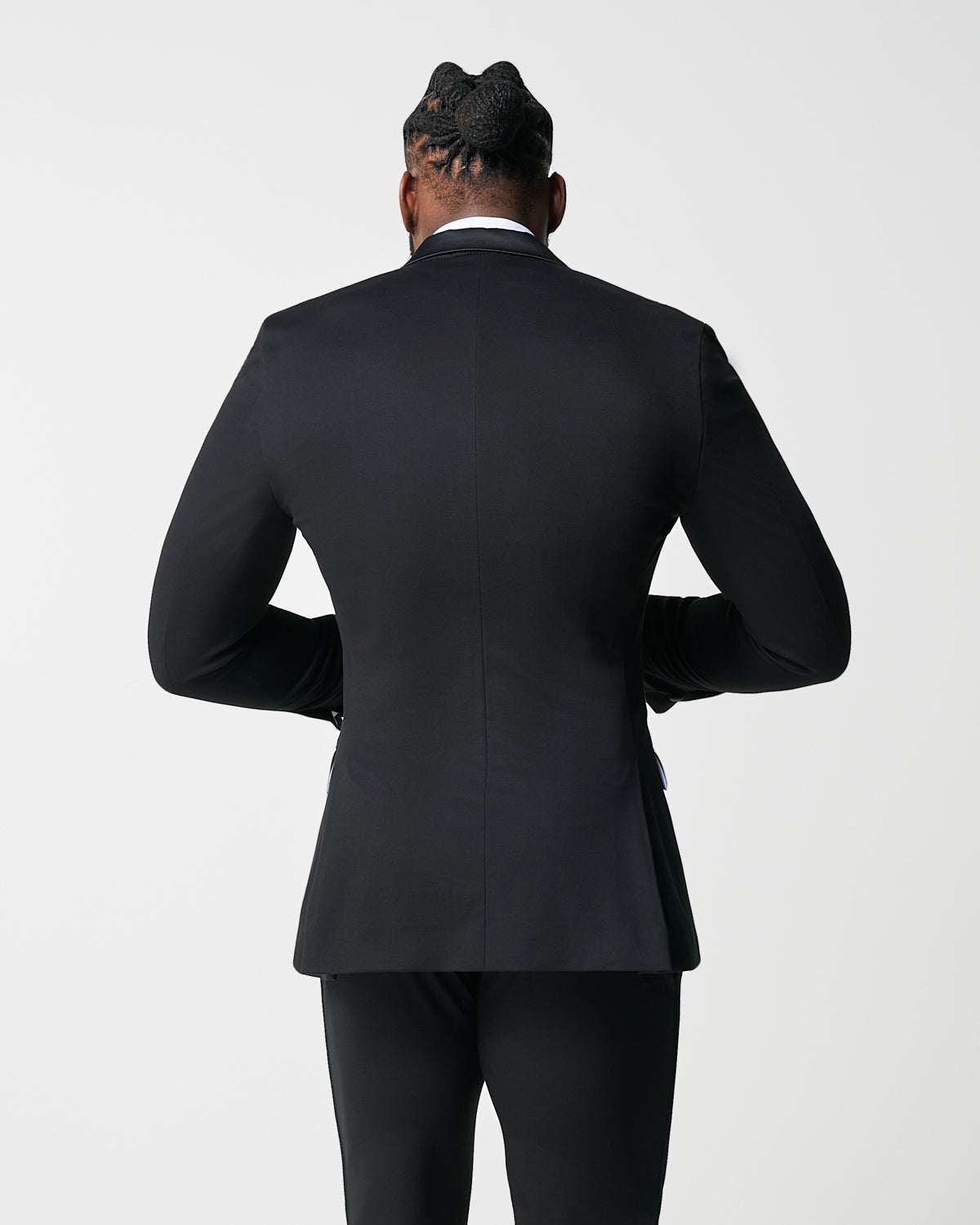 State & Liberty Athletic Fit Stretch Tuxedo Jacket - Black with Peak Lapel