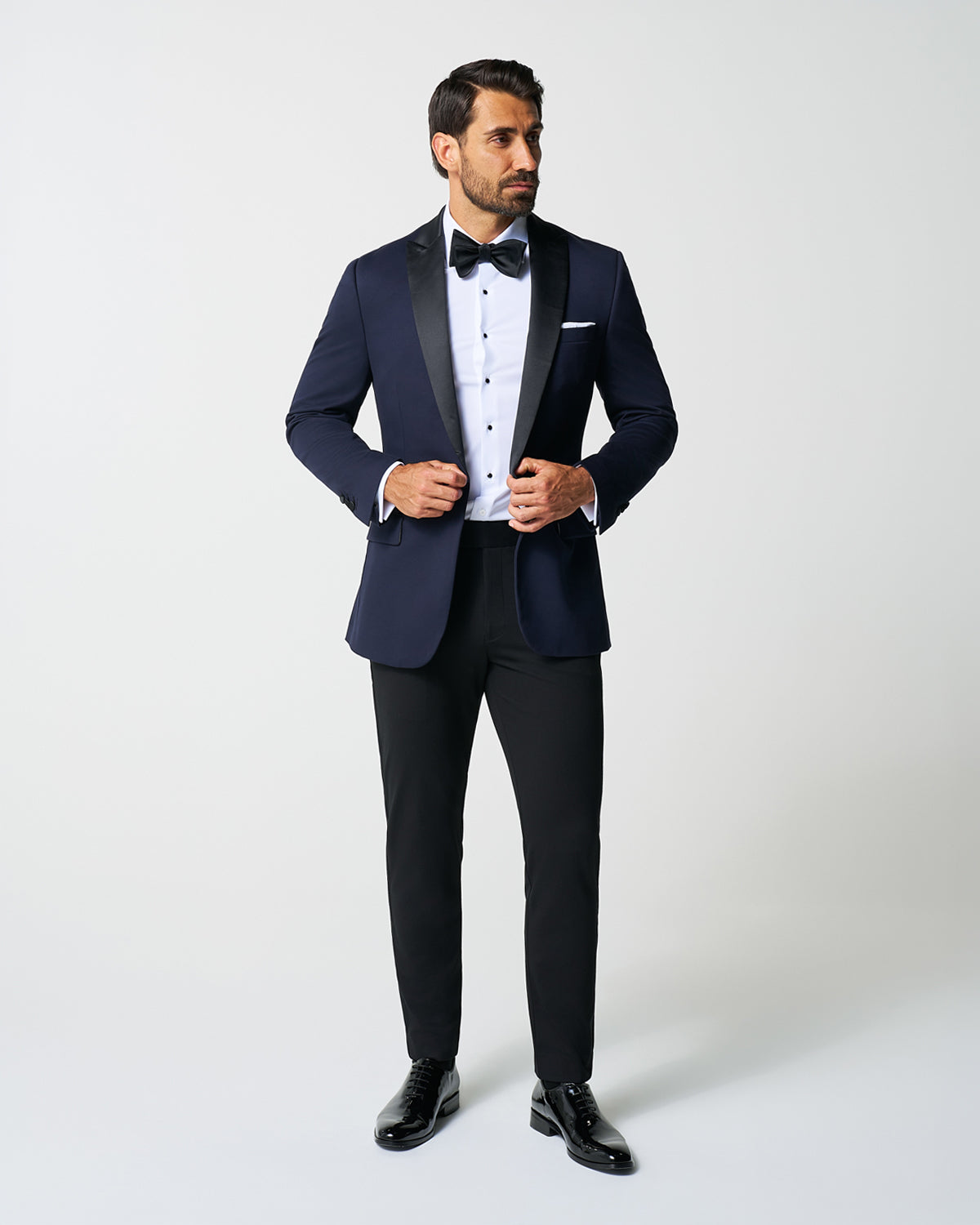 State & Liberty Athletic Fit Stretch Tuxedo Jacket - Navy with Peak Lapel