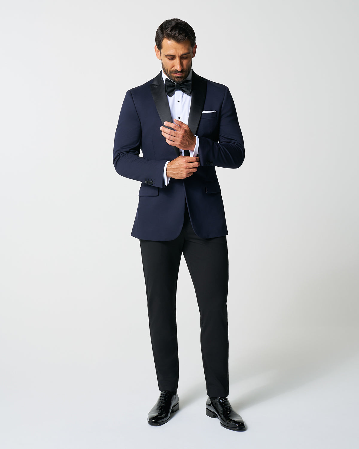 State & Liberty Athletic Fit Stretch Tuxedo Jacket - Navy with Peak Lapel