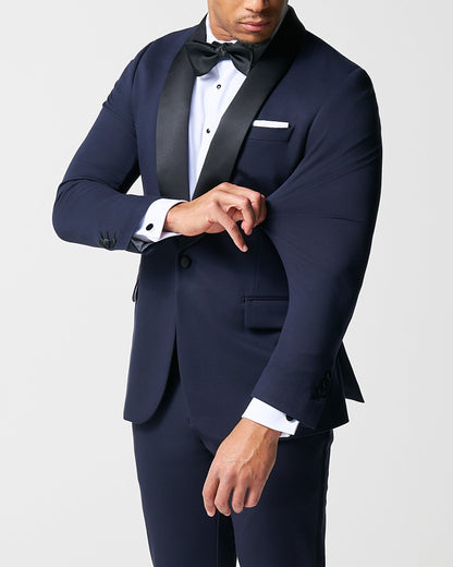 State & Liberty Athletic Fit Stretch Tuxedo Jacket - Navy with Shawl Lapel
