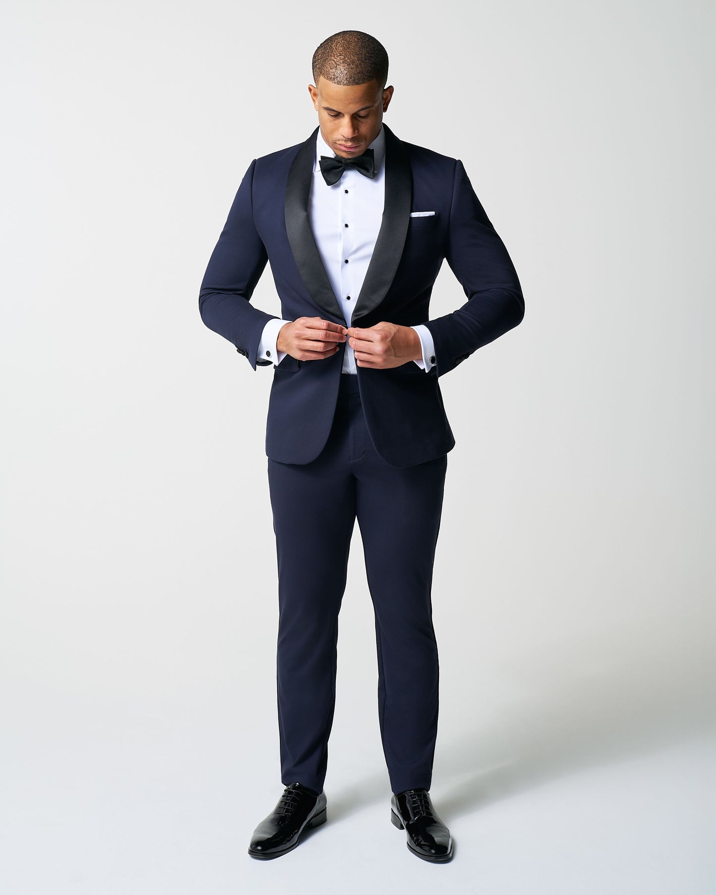 State & Liberty Athletic Fit Stretch Tuxedo Jacket - Navy with Shawl Lapel