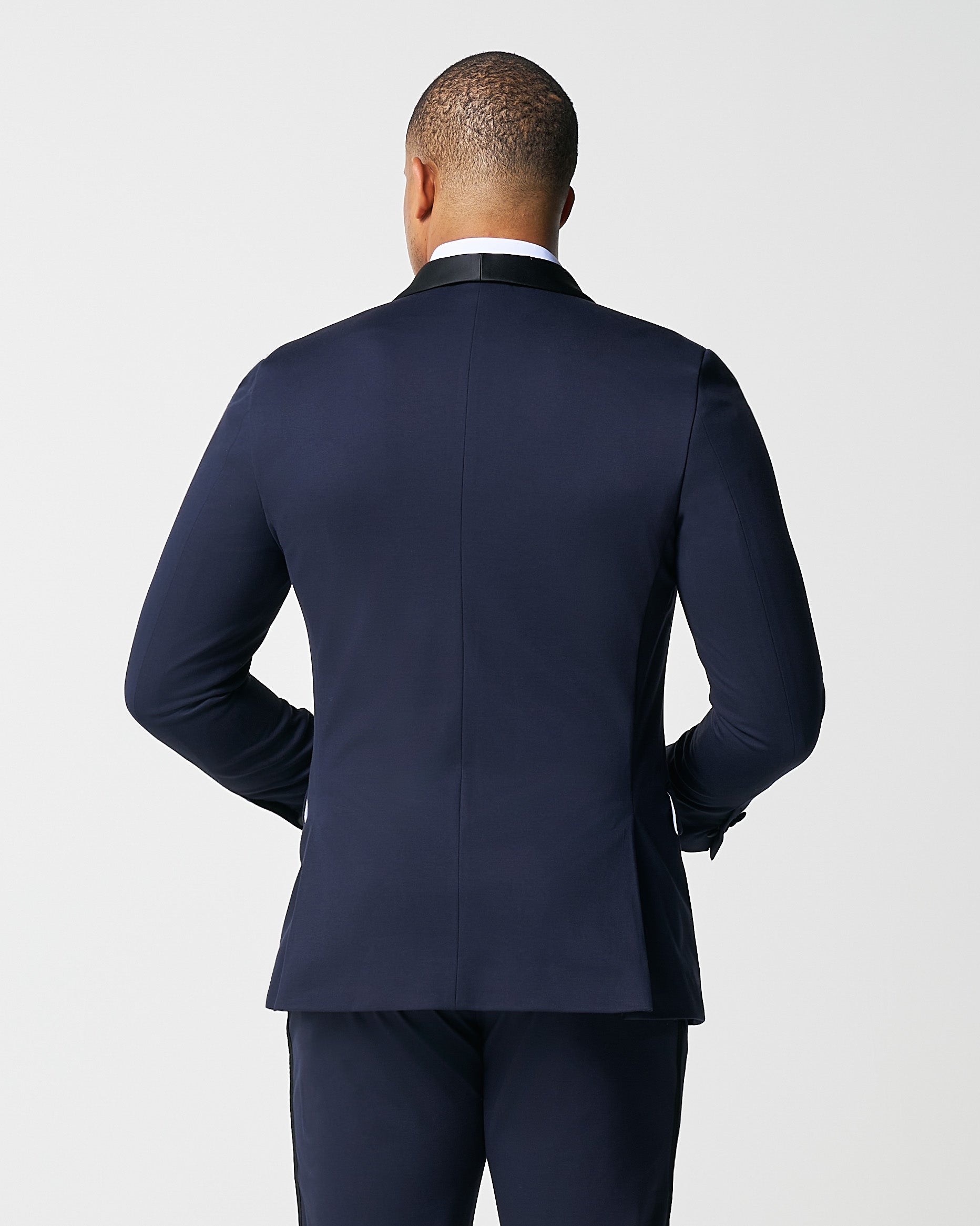 State & Liberty Athletic Fit Stretch Tuxedo Jacket - Navy with Shawl Lapel