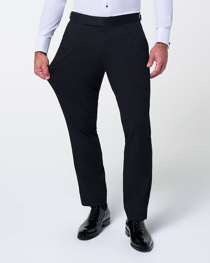 State & Liberty Athletic Fit Stretch Flat Front Tuxedo Pants - Black