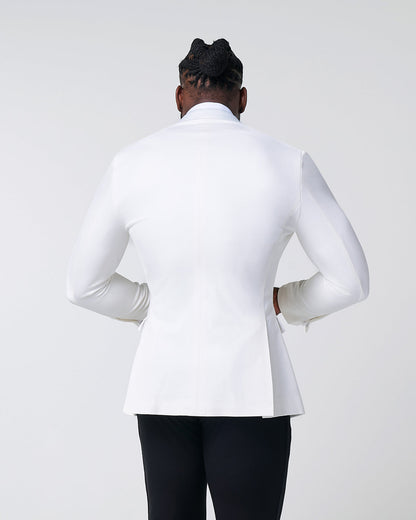 State & Liberty Athletic Fit Stretch Tuxedo Jacket - Solid Cream with White Shawl Lape